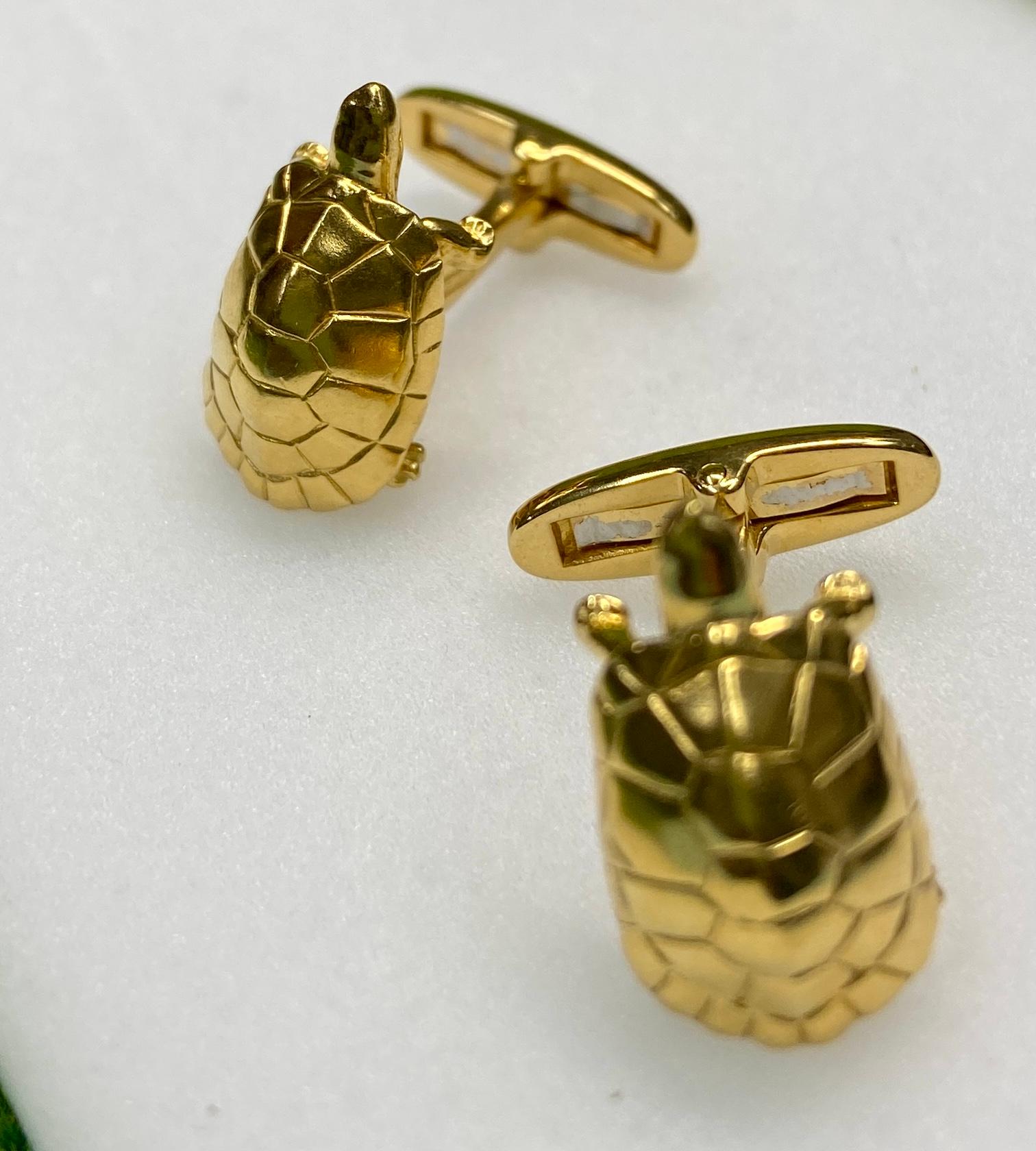 亀さんカフスボタン　k18メッキ仕様 | 2枚目